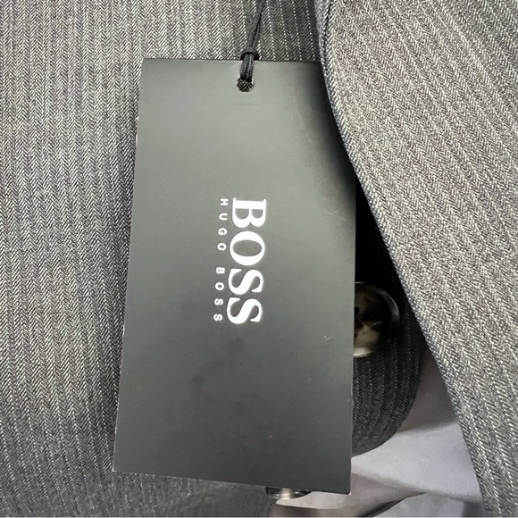 NWT Hugo Boss Pinstripe Gray 3Button Suit Scorsese Movie Hollywood Unhemmed - Picture 14 of 17
